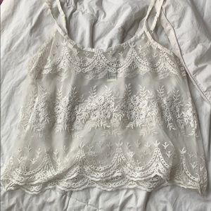 NWOT white mesh lace tank